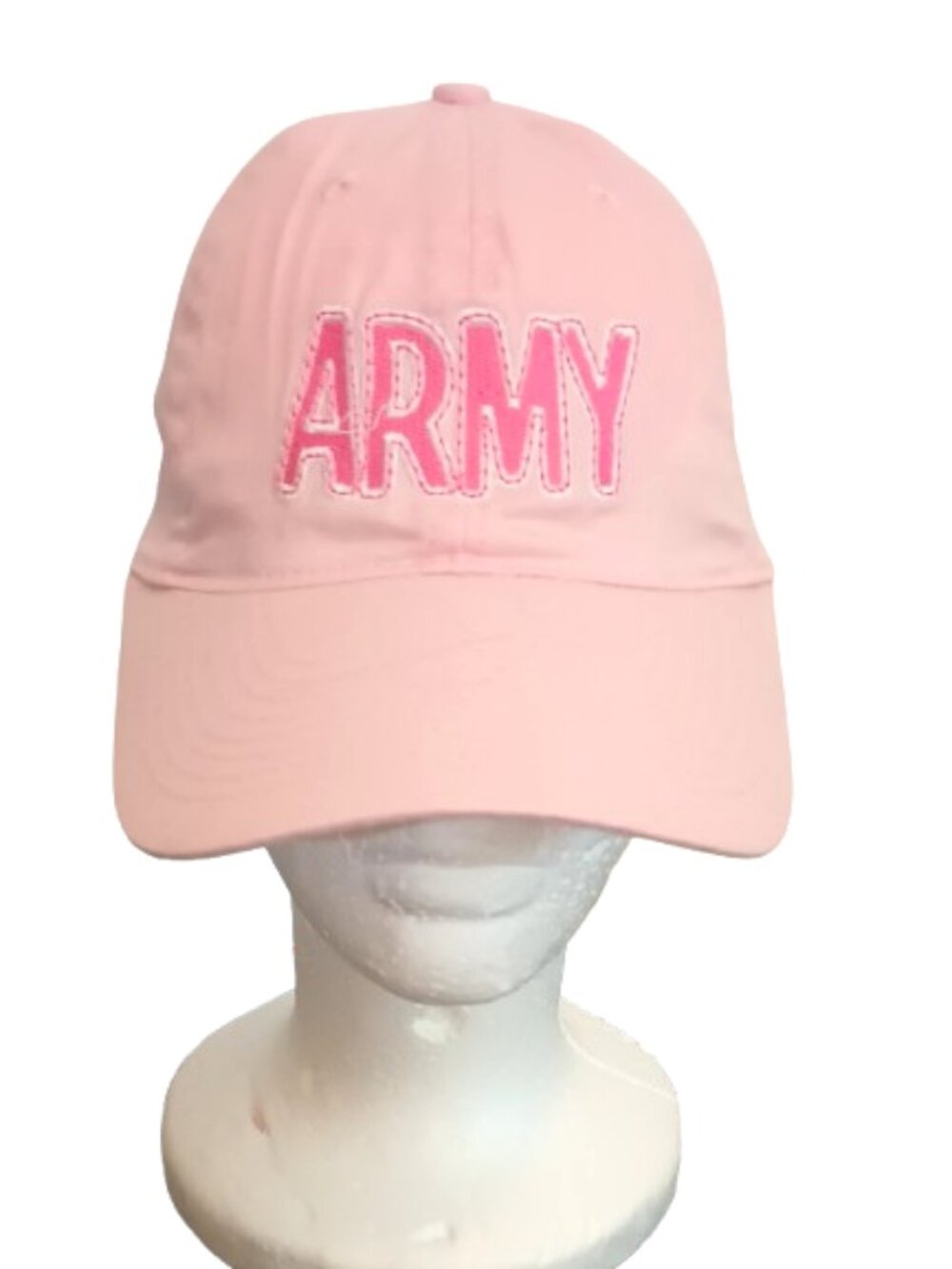 Army Embroidered Logo Baseball Cap Women's Adjustable Pink Hat